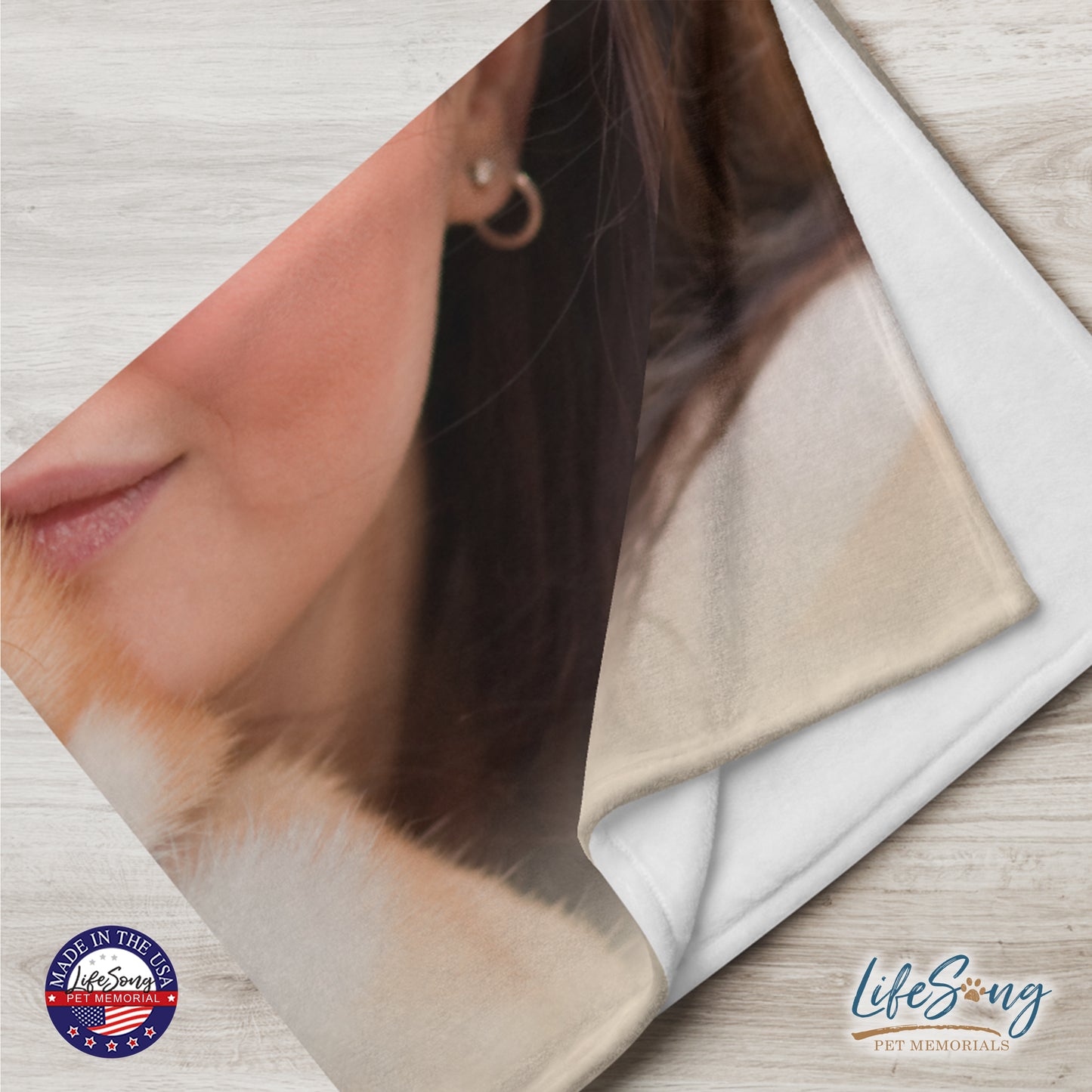 personalized pet memorial blanket with custom photo of pet dog or cat