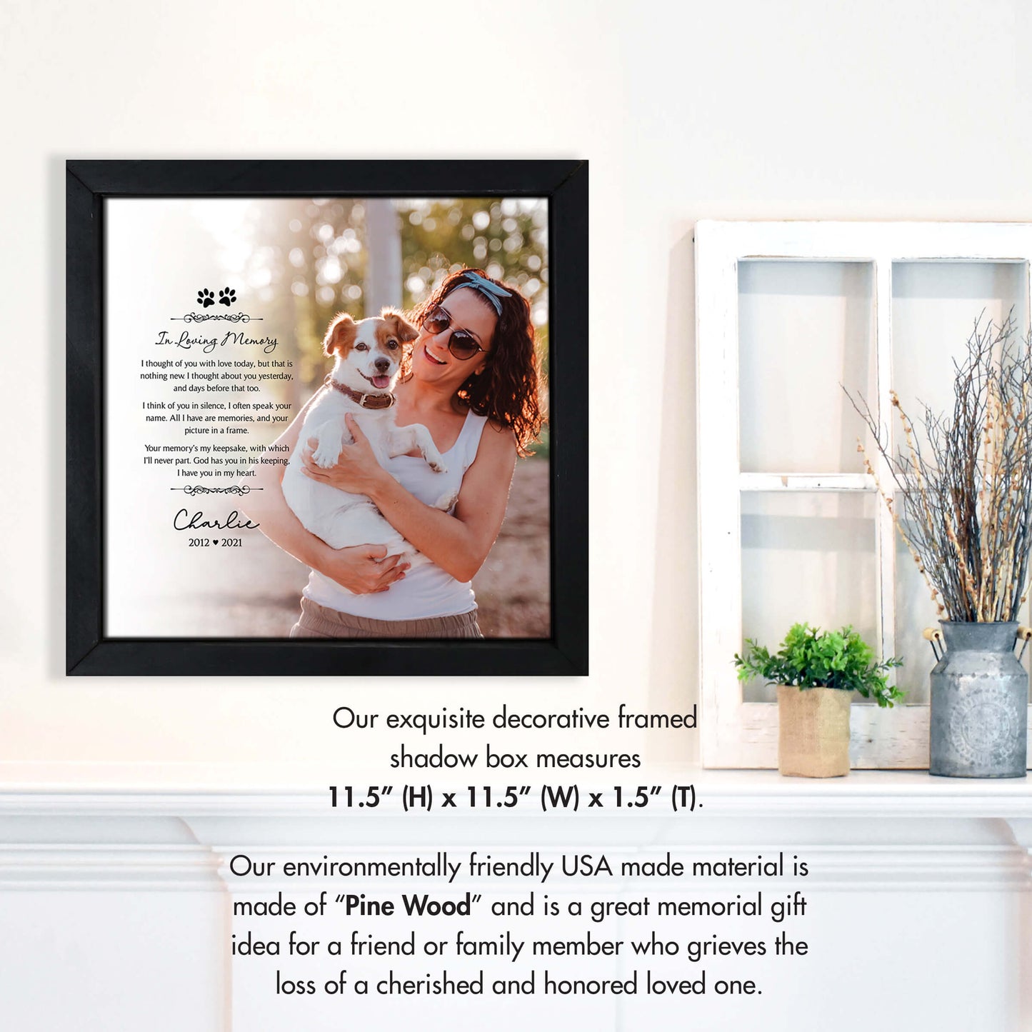 small square pet memorial wall art sign