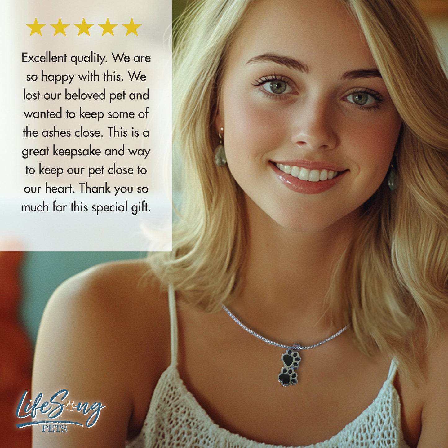 Personalized Pet Memorial Necklace – Stainless Steel Pet Loss Jewelry Keepsake | Dog & Cat Memorial Necklace