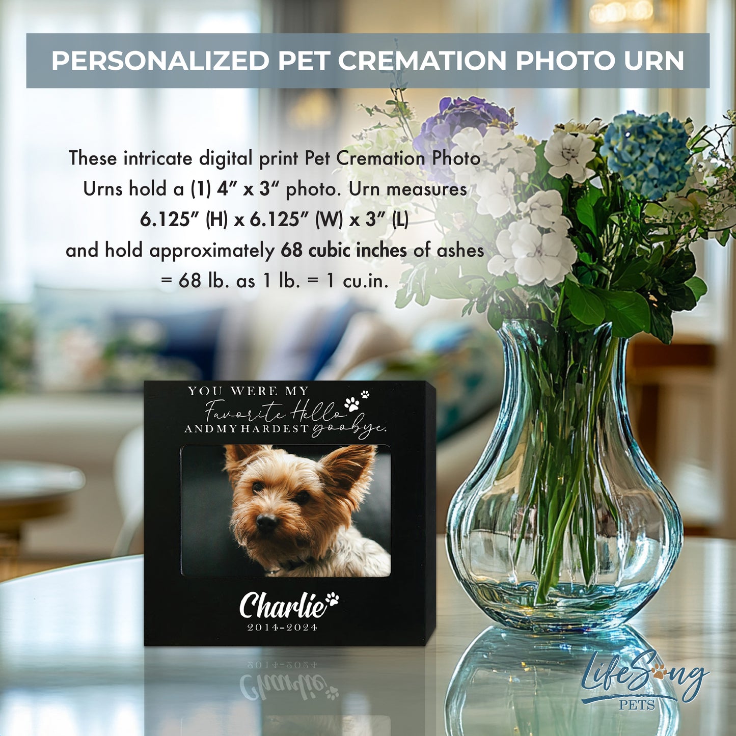 Personalized Wooden Pet Urn with Photo – Handcrafted Pet Remembrance Urn for Dogs & Cats - You Were My Favorite