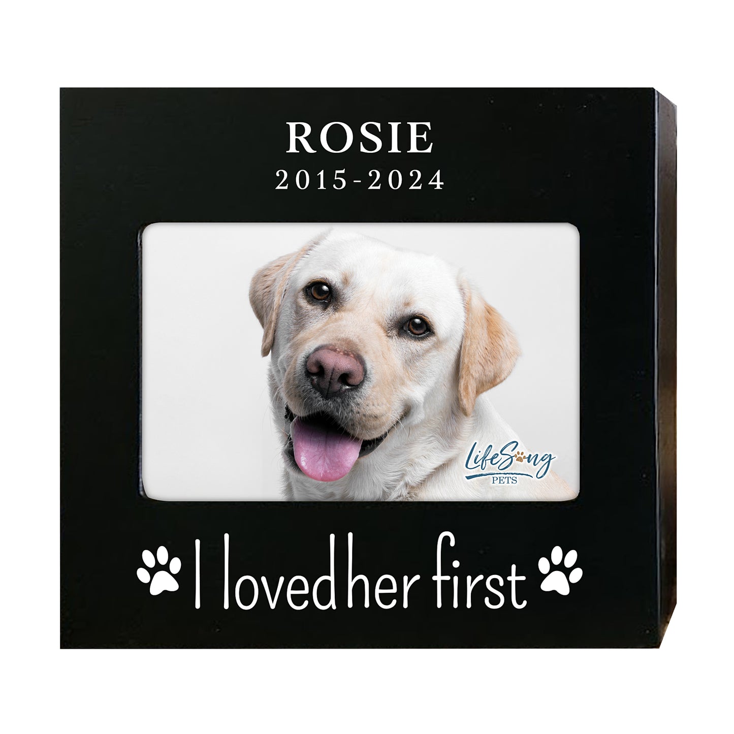 Personalized Wooden Pet Urn with Photo – Handcrafted Pet Remembrance Urn for Dogs & Cats - I Loved Her First