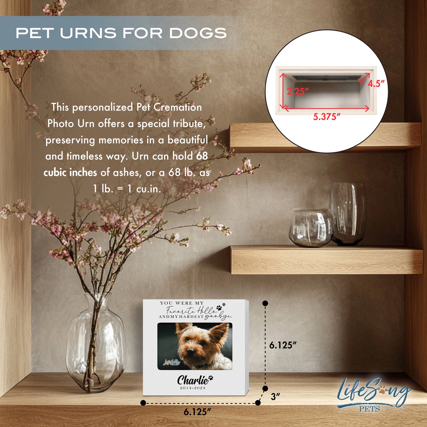 Personalized Wooden Pet Urn with Photo – Handcrafted Pet Remembrance Urn for Dogs & Cats - You Were My Favorite