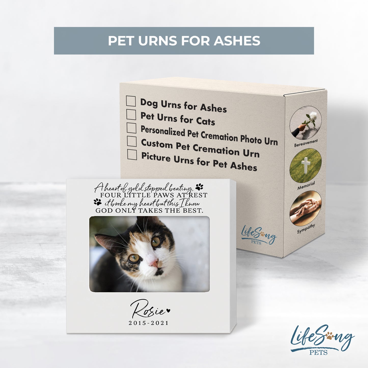 Personalized Wooden Pet Urn with Photo – Custom Pet Memorial Box for Dogs & Cats Ashes - A Heart Of Gold