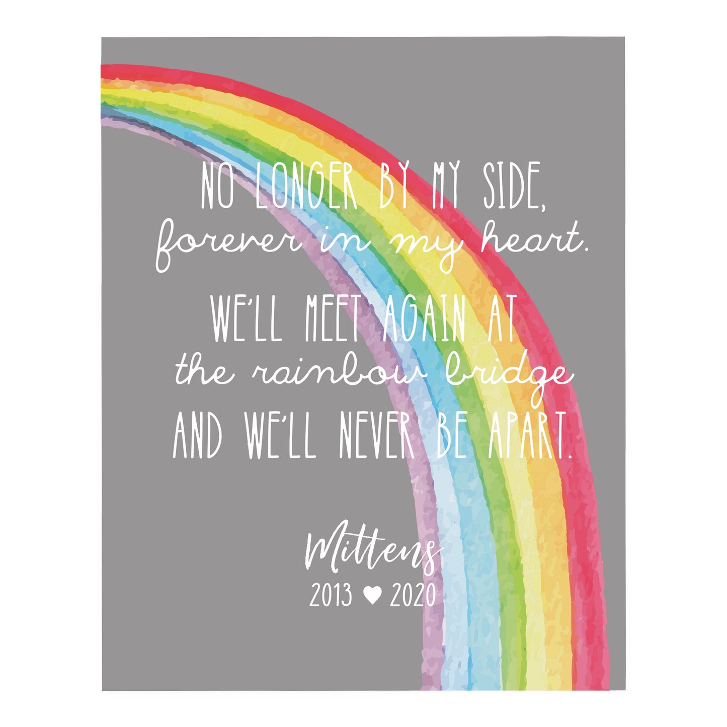 Personalized Memorial Wooden Wall Art Sign for Loss of Pet |12x15 Rainbow Bridge Wall Plaque