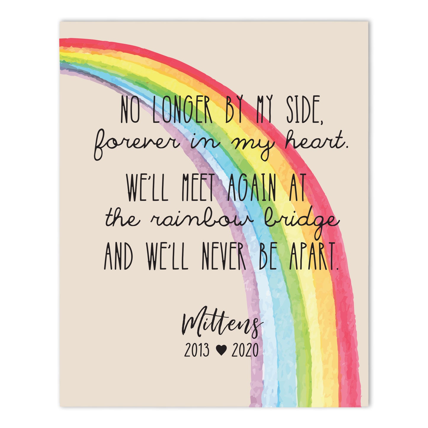 Personalized Memorial Wooden Wall Art Sign for Loss of Pet |12x15 Rainbow Bridge Wall Plaque