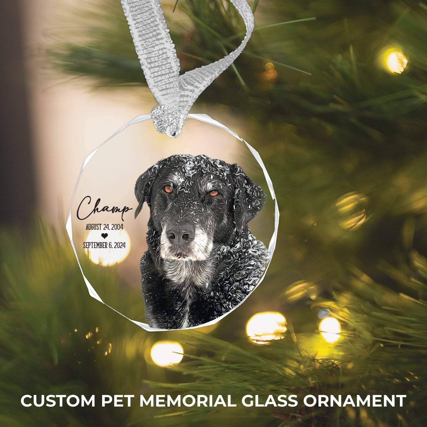 Pet Memorial Glass Ornament for Los of Dog