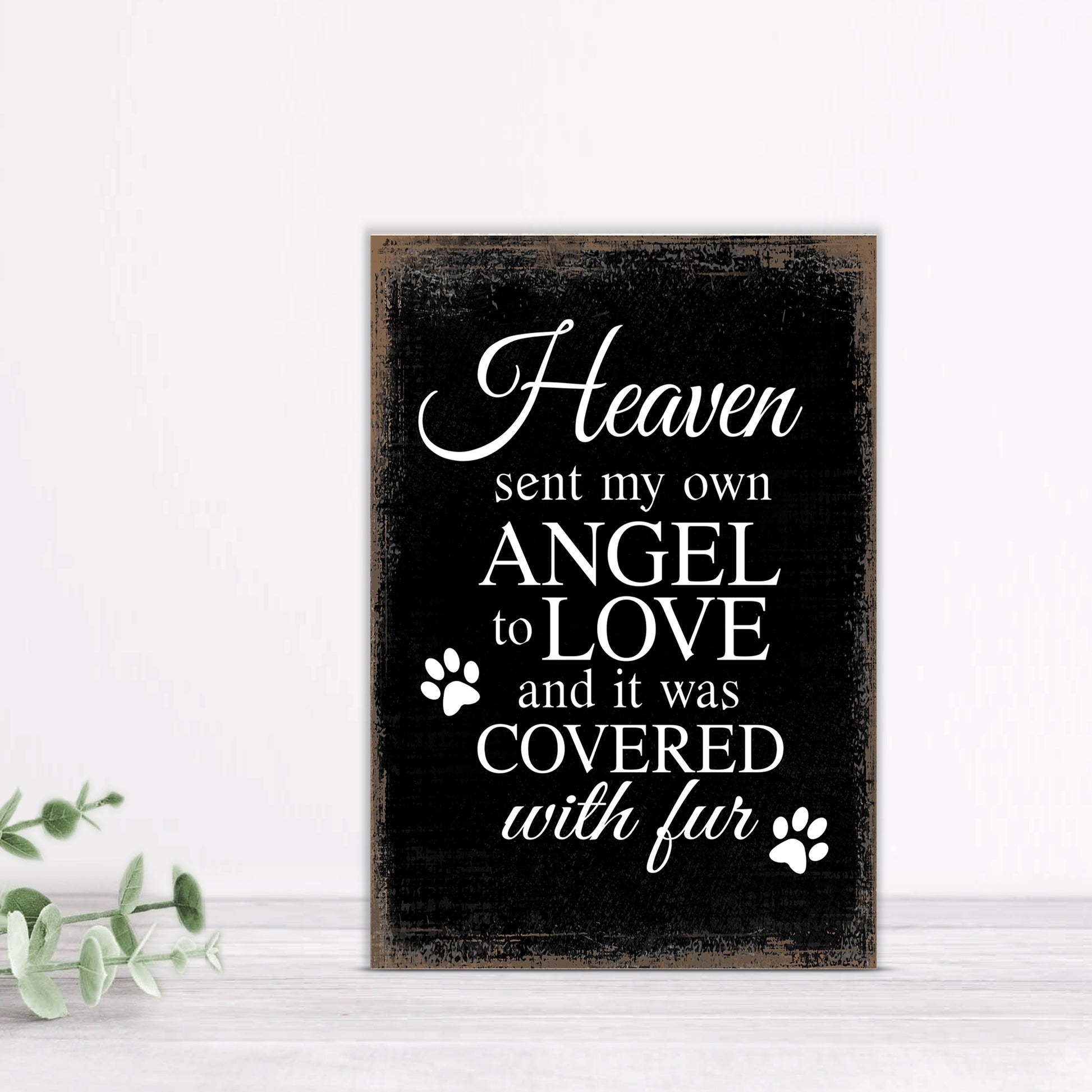 Black Pet memorial table top decoration for loss of pet