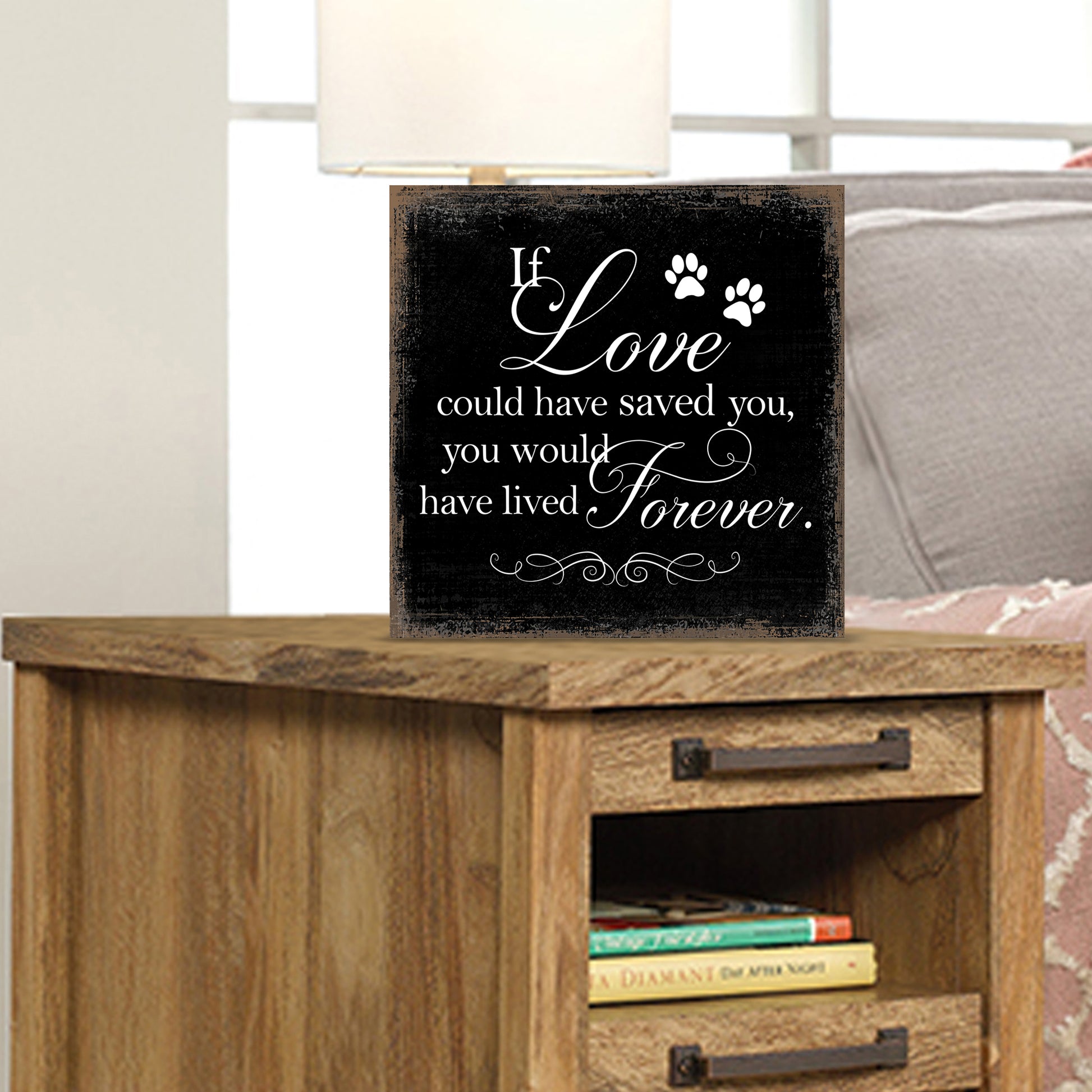 Wooden Black Pet Shadow Box Tabletop Decor Sympathy Keepsake for Pet Lover