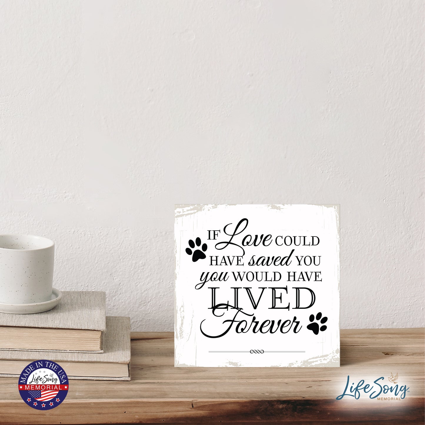 Pet Memorial Shadow Box White Bereavement Keepsake