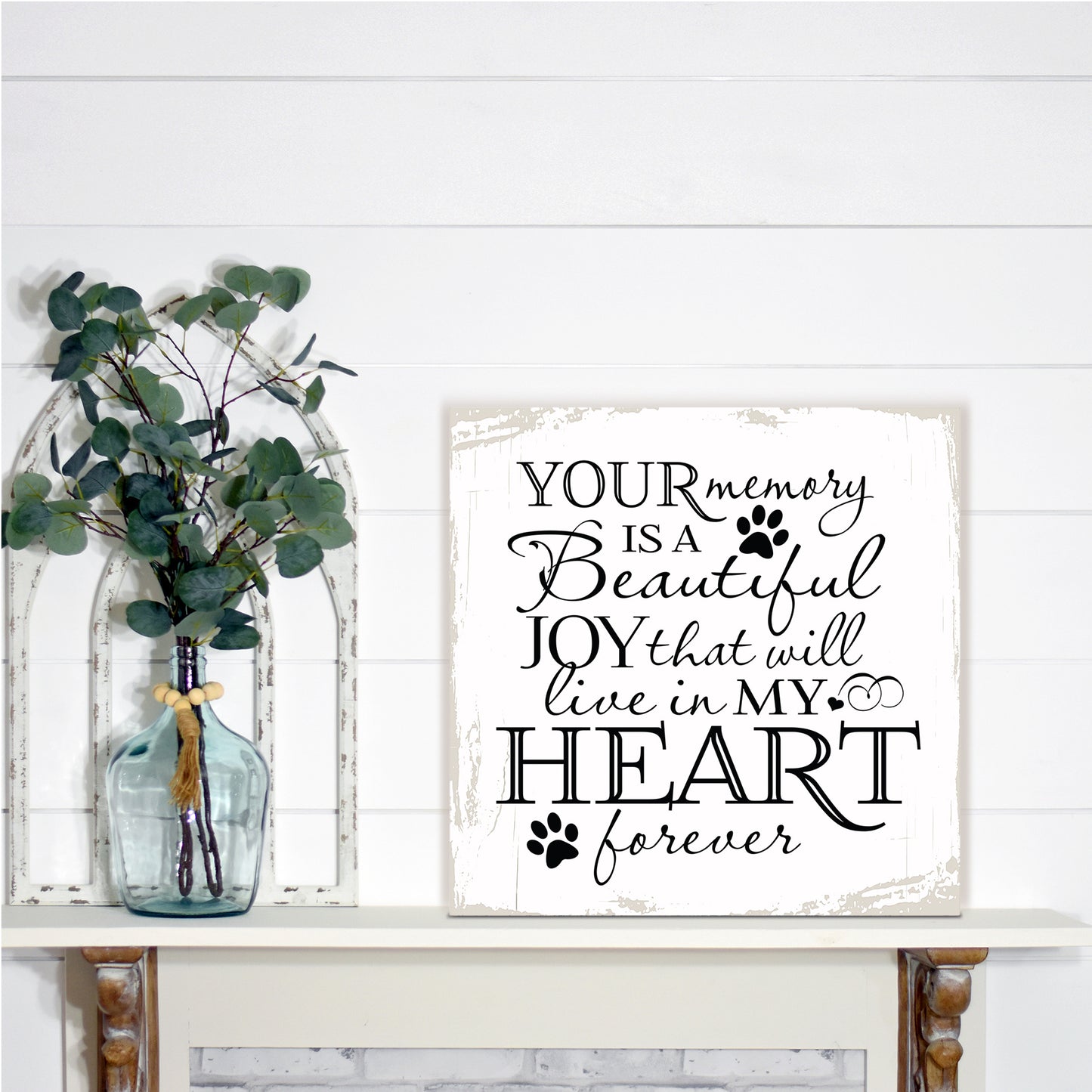 Wooden pet Memorial table top decoration shadow box for pet lover