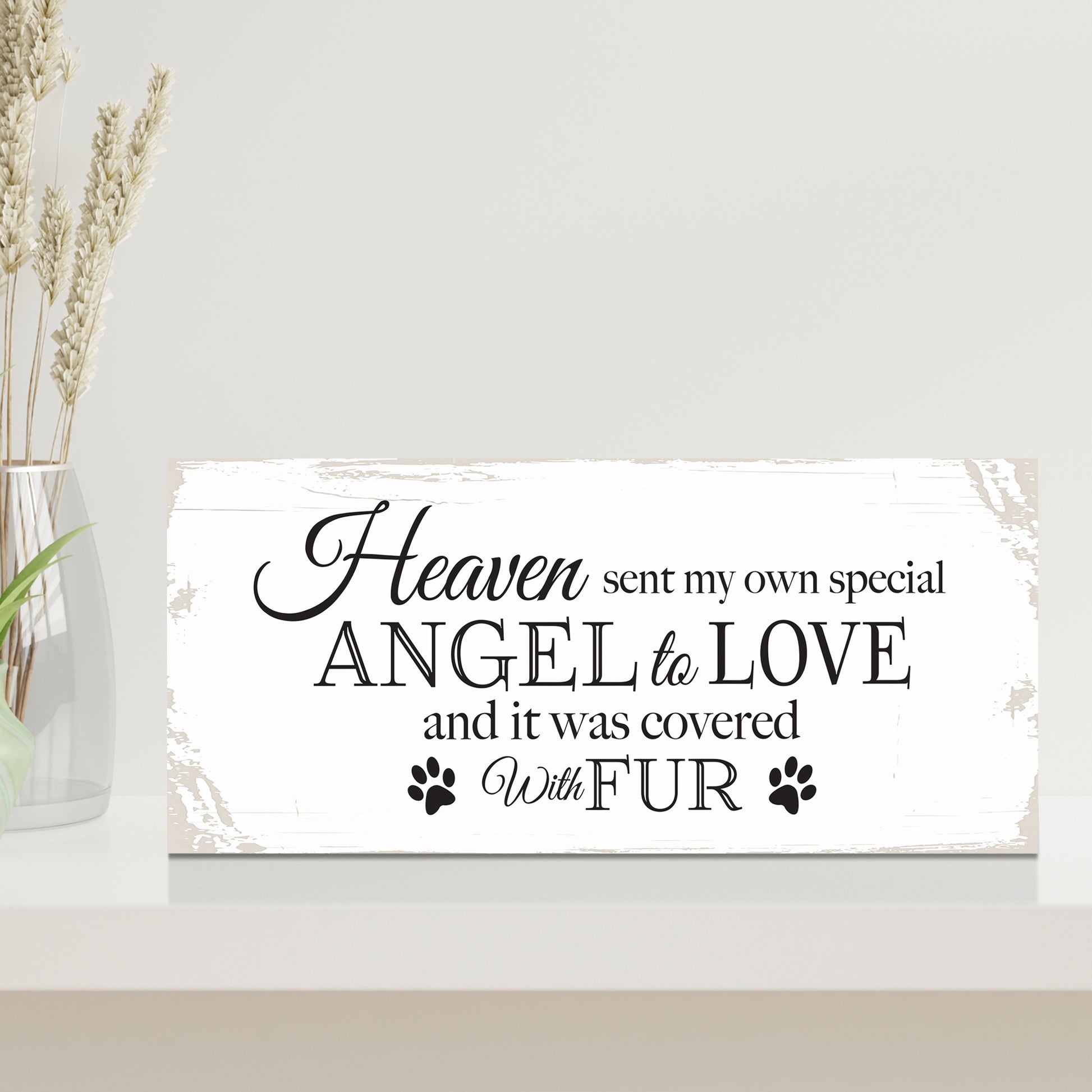 pet memorial shelf and table decor white plaque