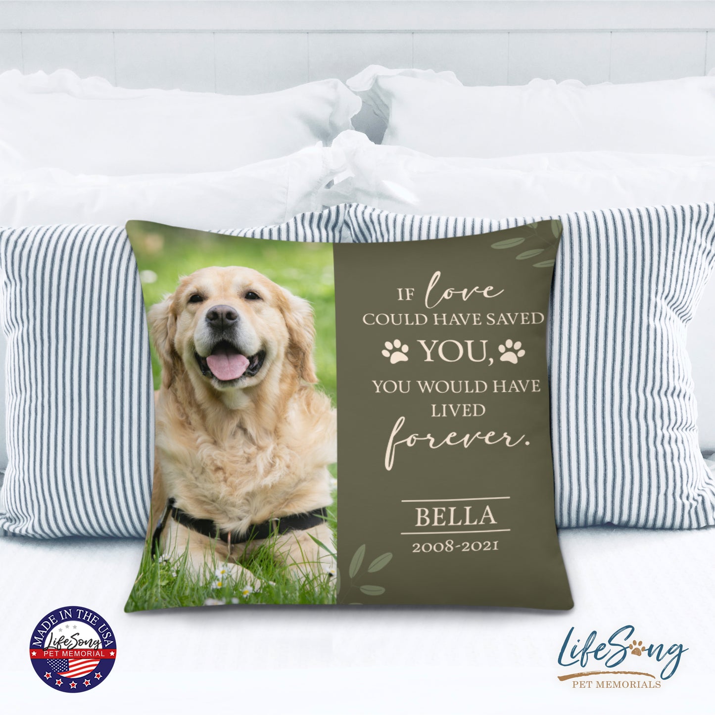 pet memorial pillows customized with pet dog or cat photo