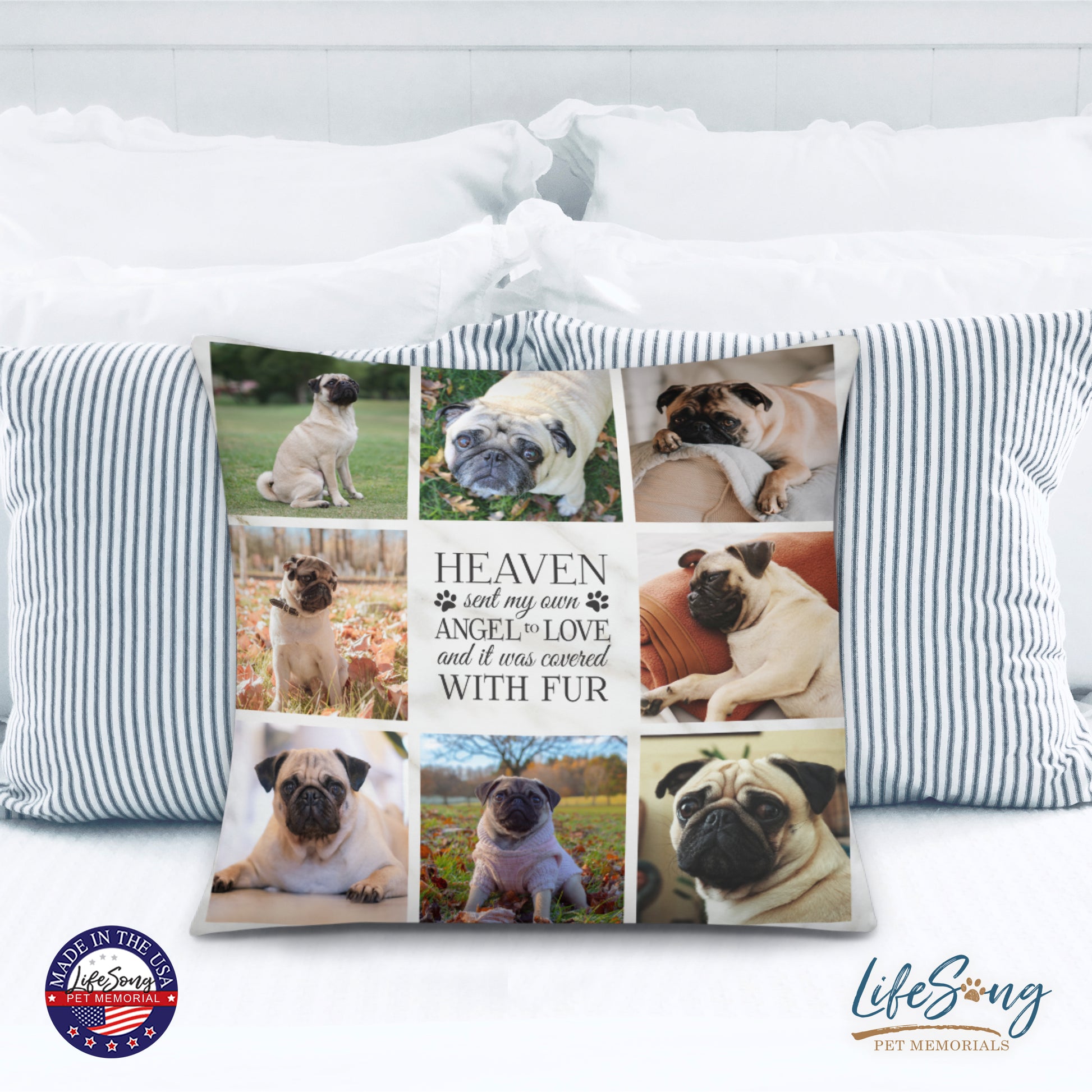 personalized pet remembrance pillow with pet photo