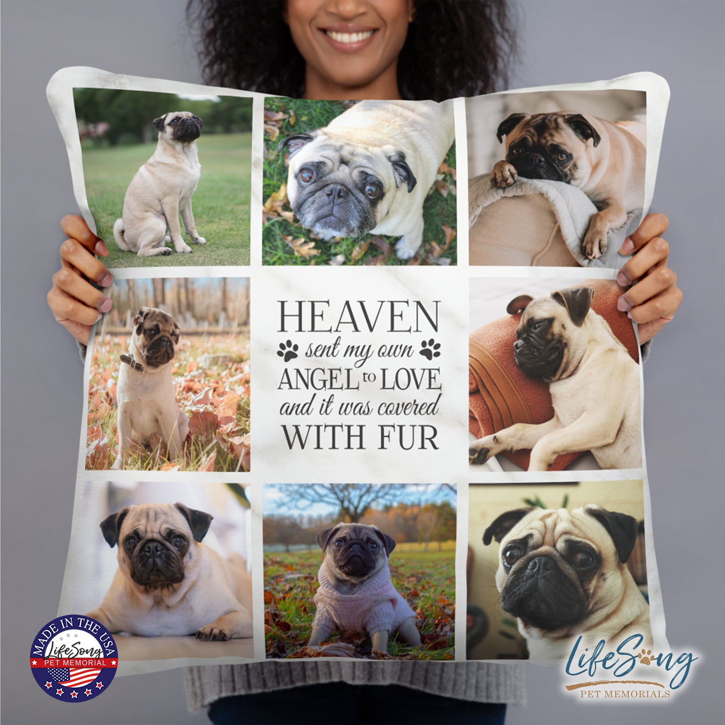 personalized pet remembrance pillow with pet photo