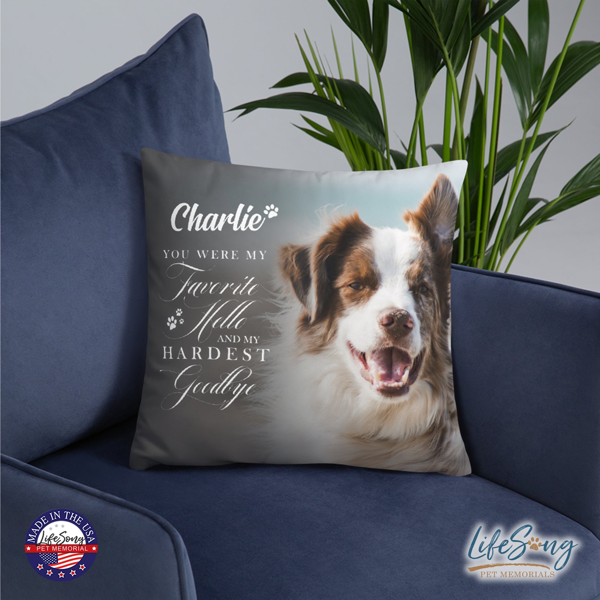 personalized pet remembrance pillow with pet photo