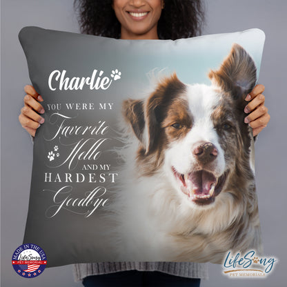 personalized pet remembrance pillow with pet photo