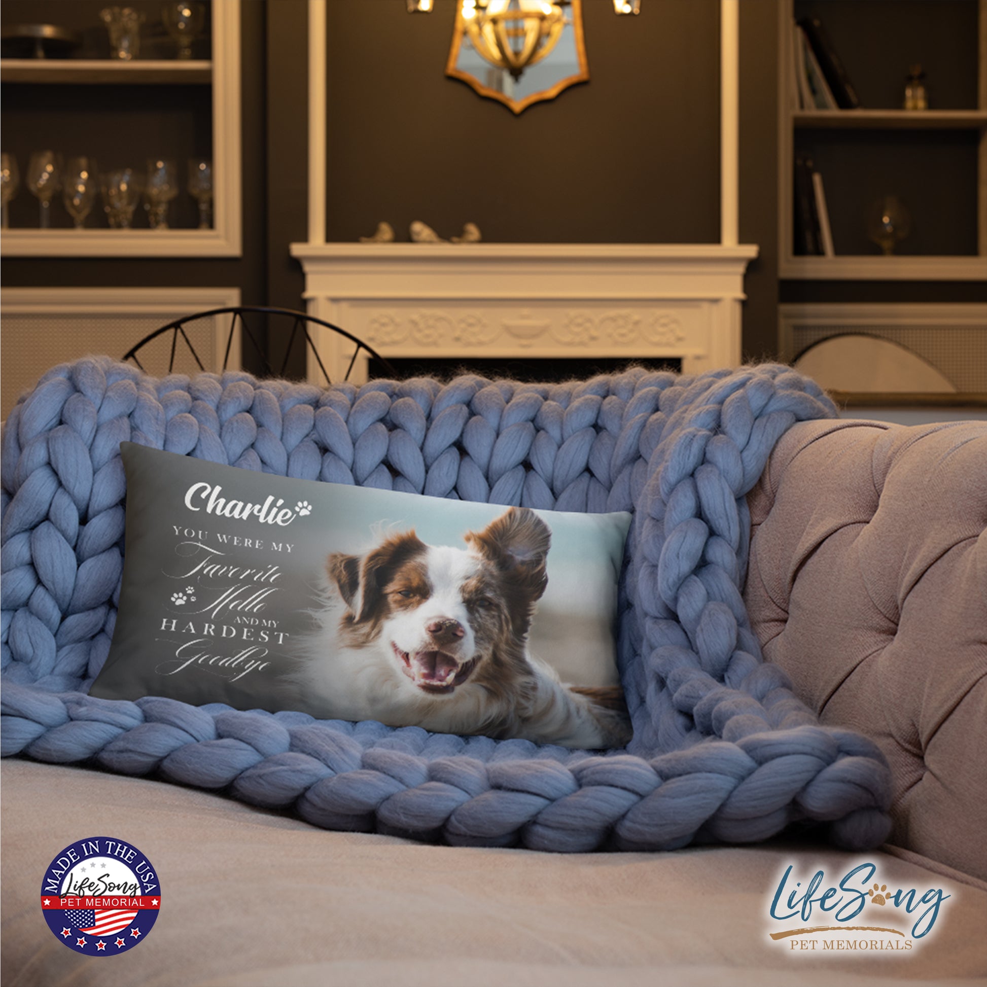 personalized pet remembrance pillow with pet photo