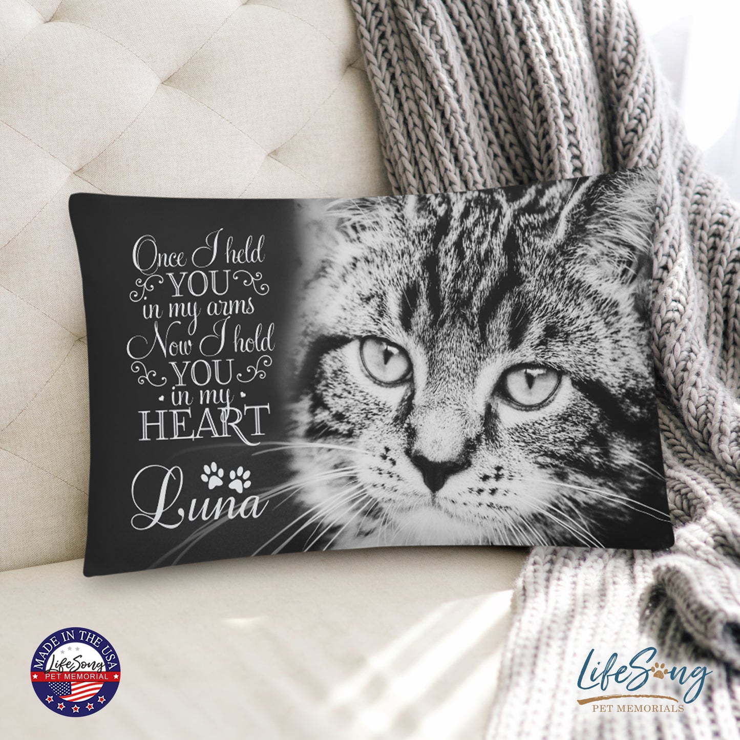 pet memorial pillows customized with pet dog or cat photo