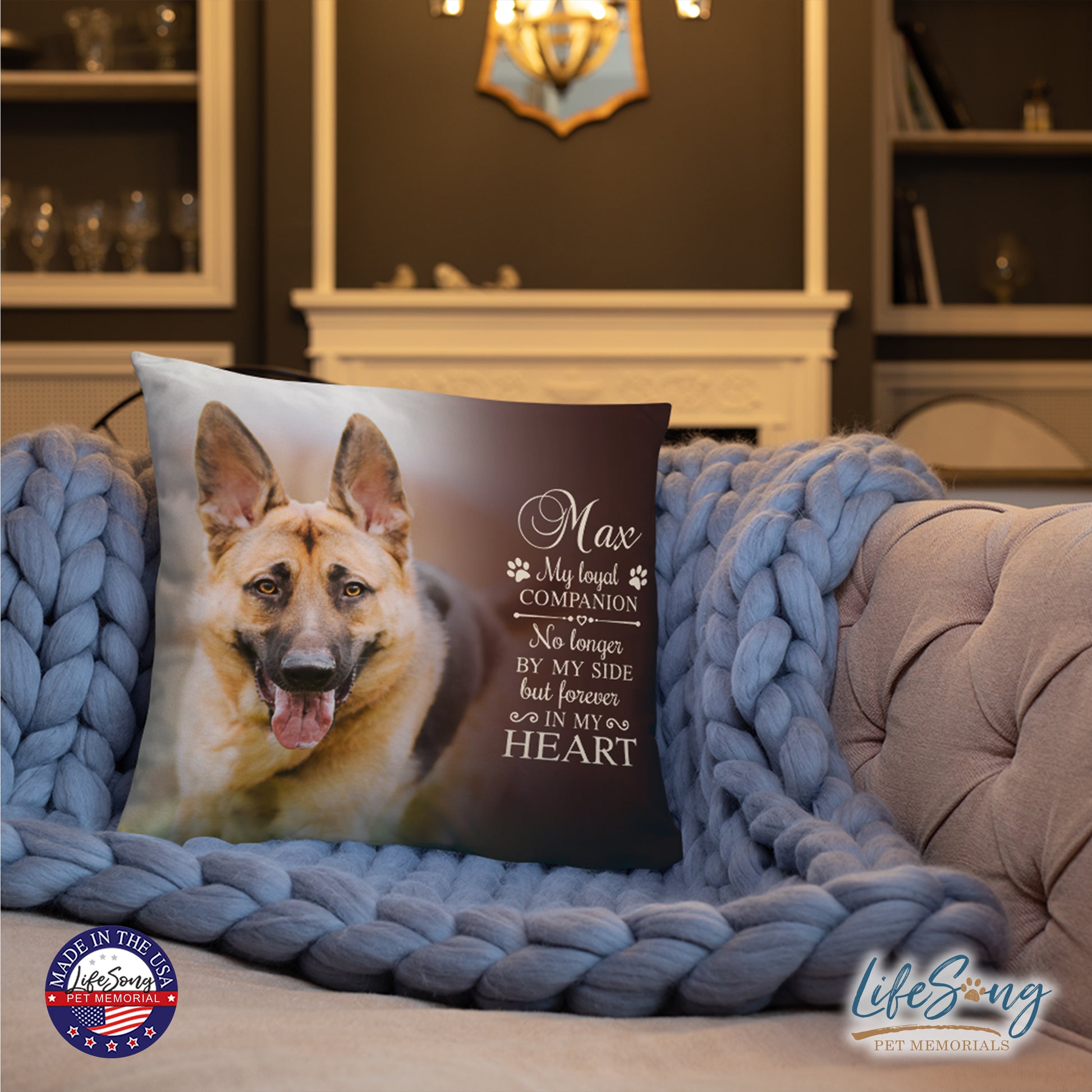 personalized pet remembrance pillow with pet photo