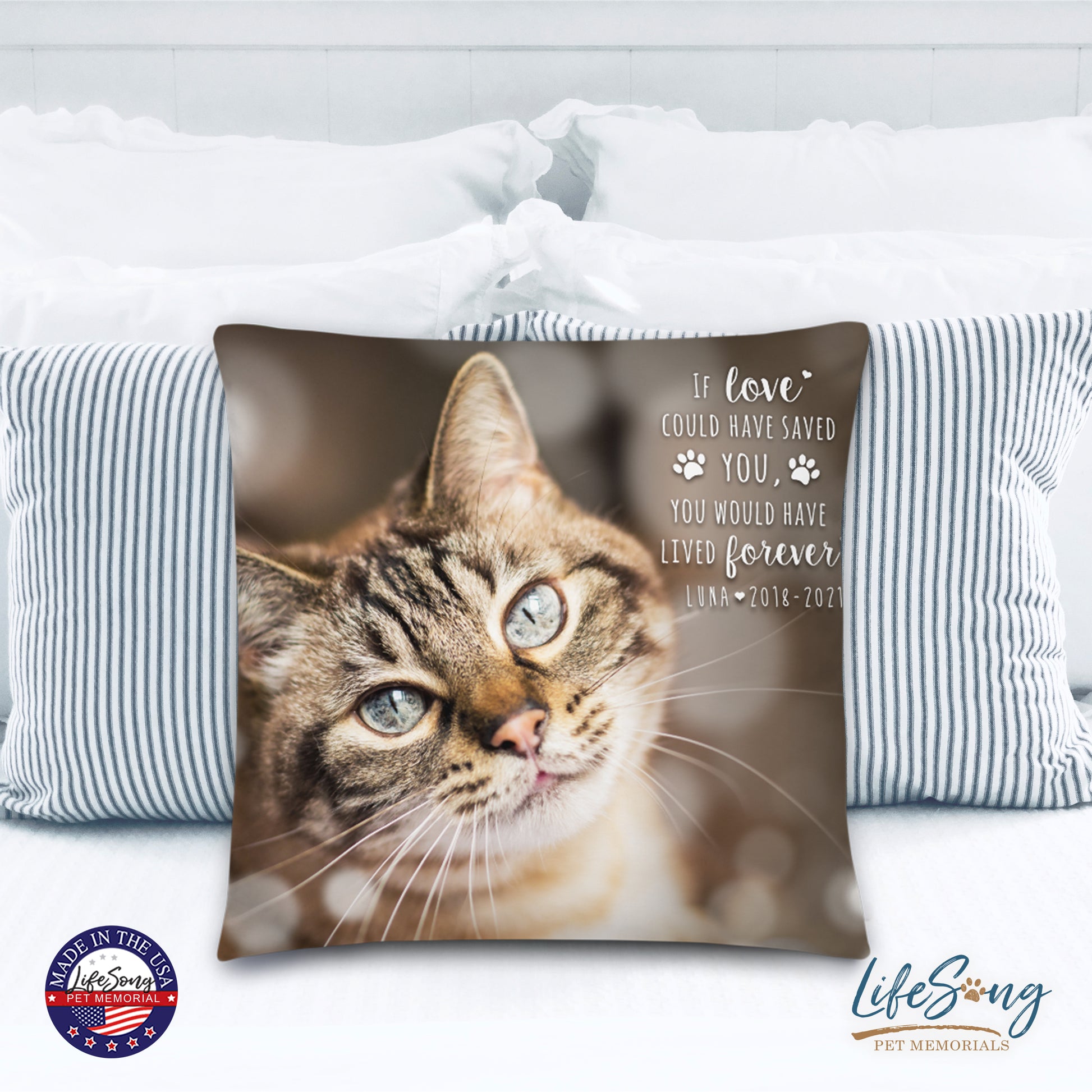 pet memorial pillows customized with pet dog or cat photo