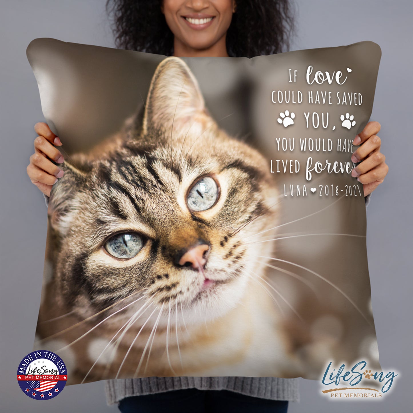 pet memorial pillows customized with pet dog or cat photo