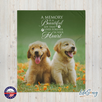 personalized pet memorial blanket with custom photo of pet dog or cat 