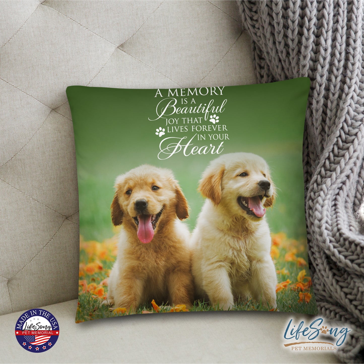 personalized pet remembrance pillow with pet photo