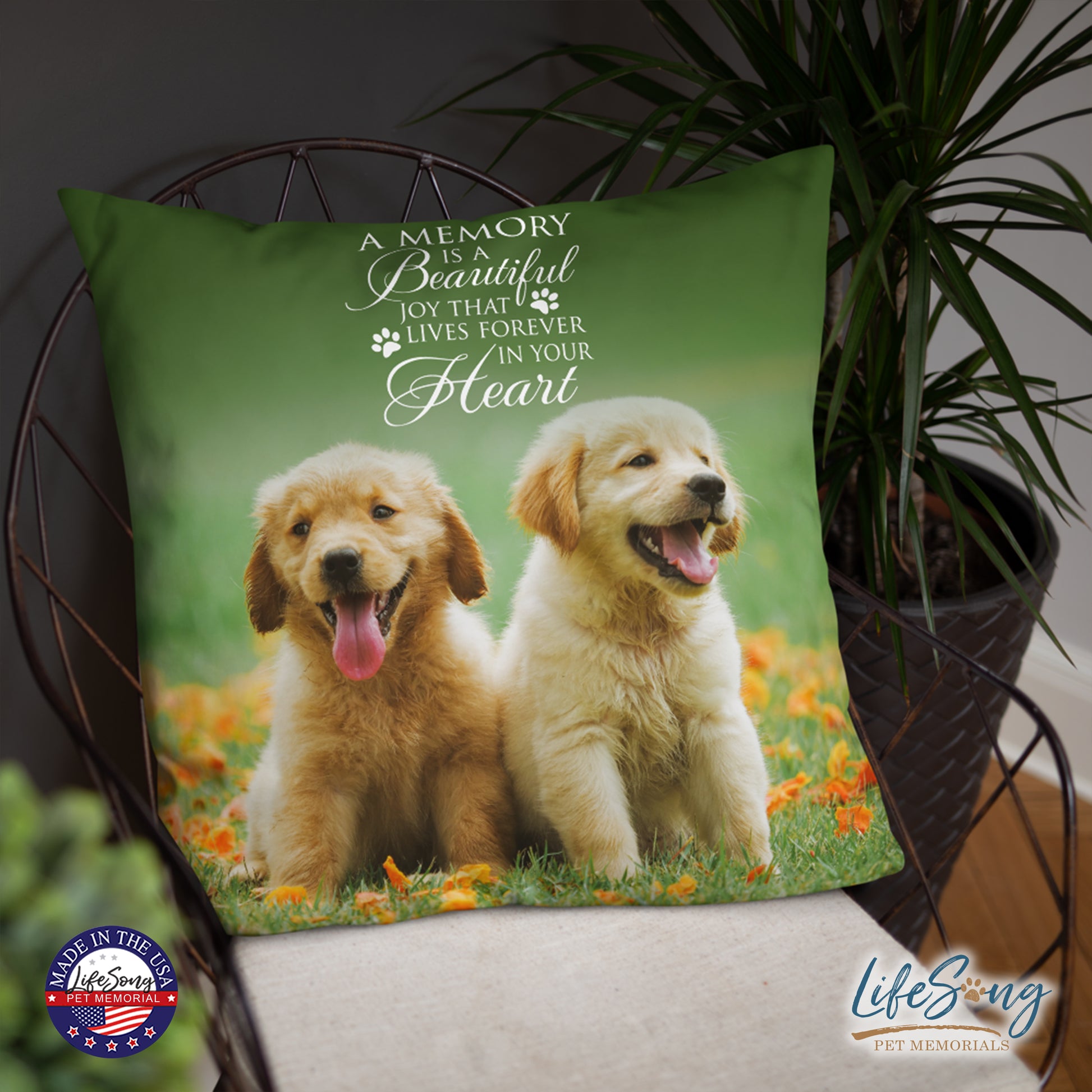 personalized pet remembrance pillow with pet photo