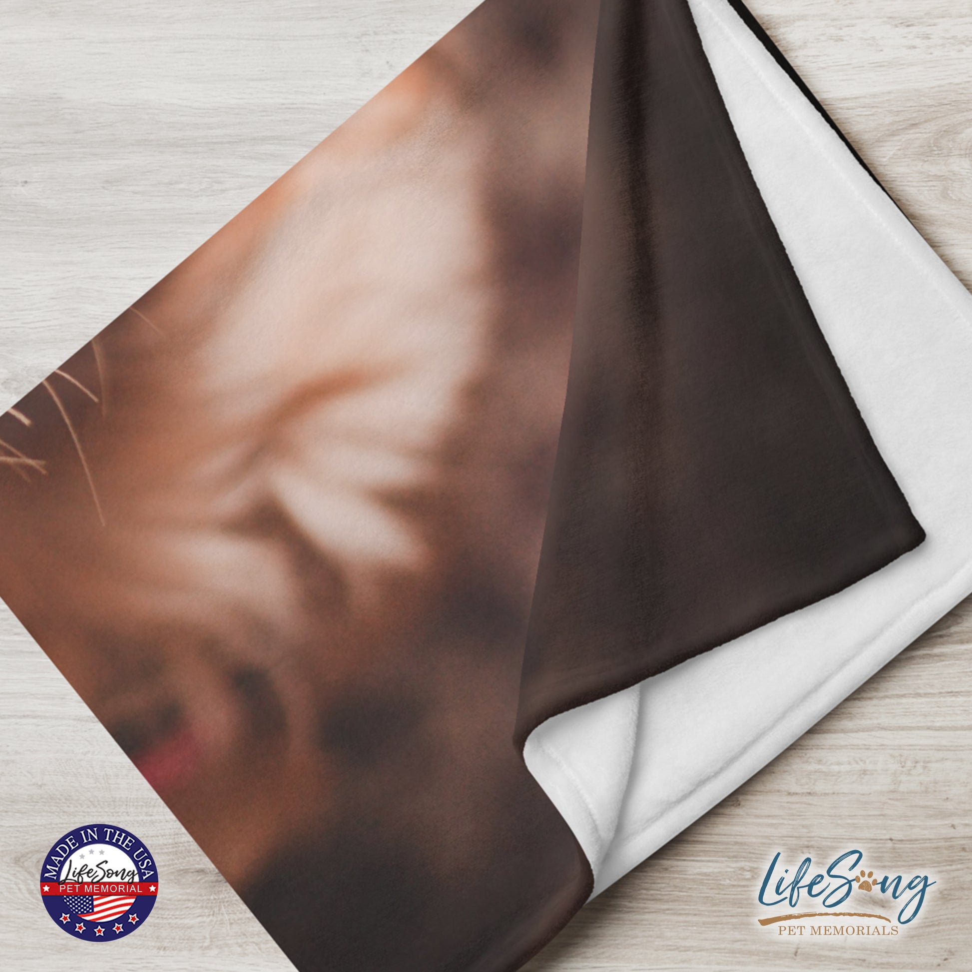 personalized pet memorial blanket with custom photo of pet dog or cat 