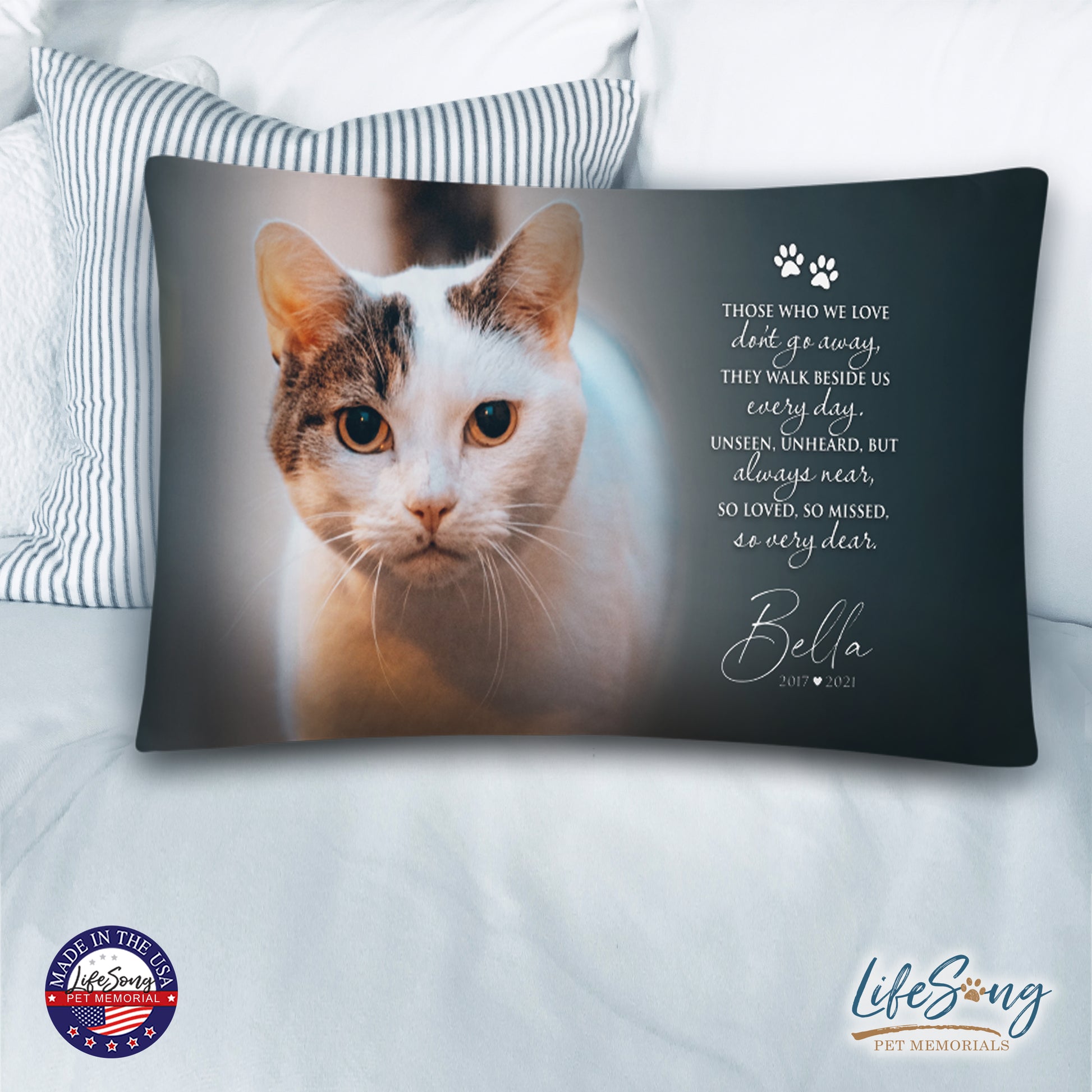 personalized pet remembrance pillow with pet photo