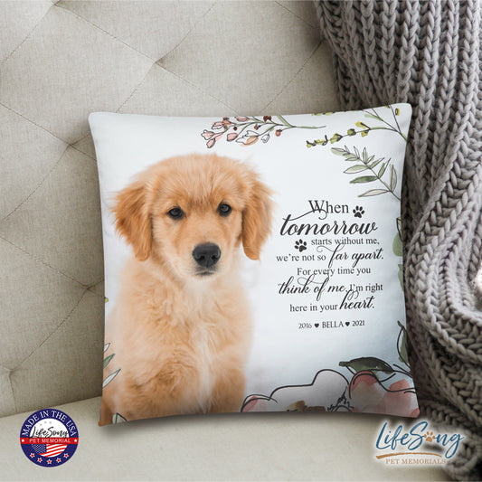 personalized pet remembrance pillow with pet photo