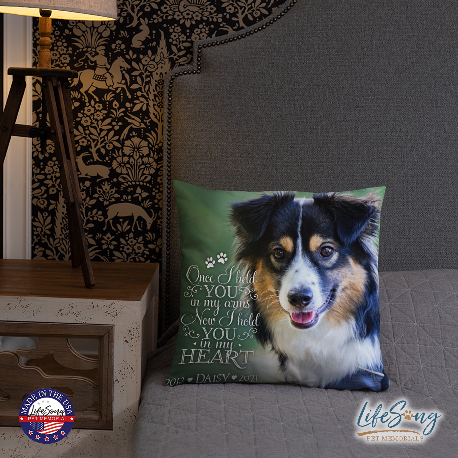 pet memorial pillows customized with pet dog or cat photo