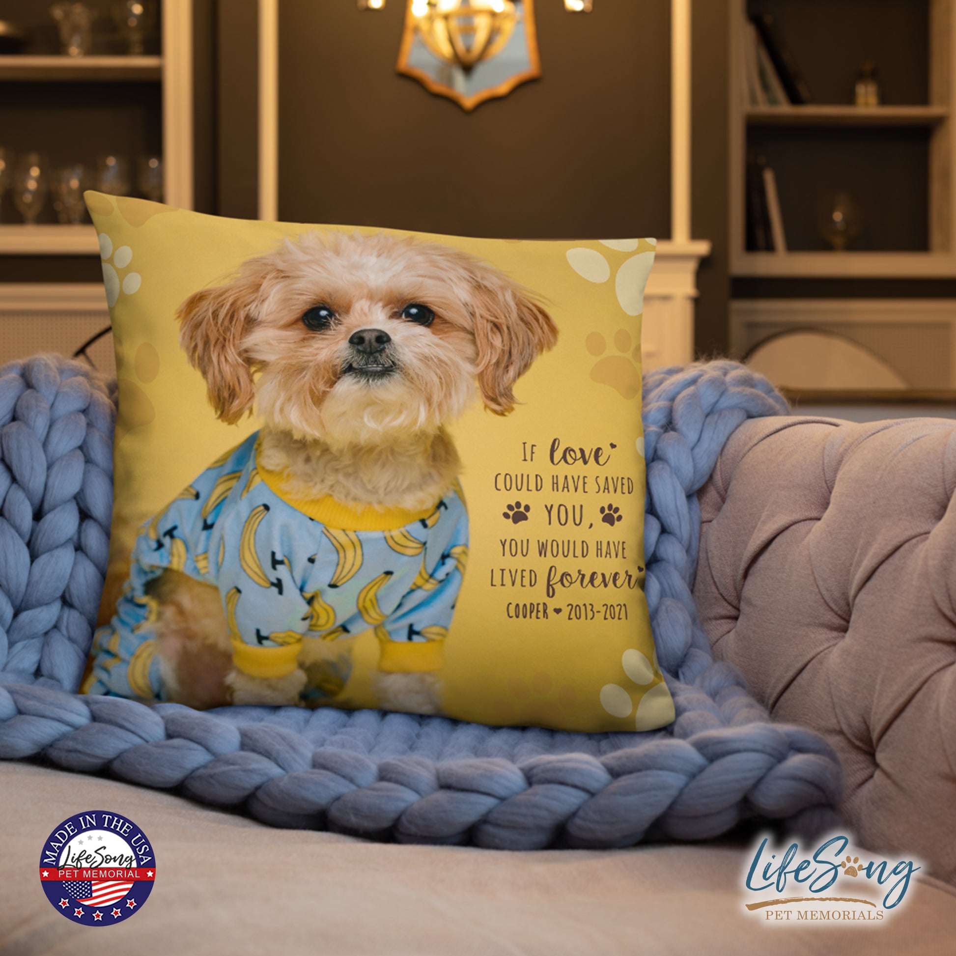 pet memorial pillows customized with pet dog or cat photo