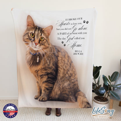 personalized pet memorial blanket with custom photo of pet dog or cat 