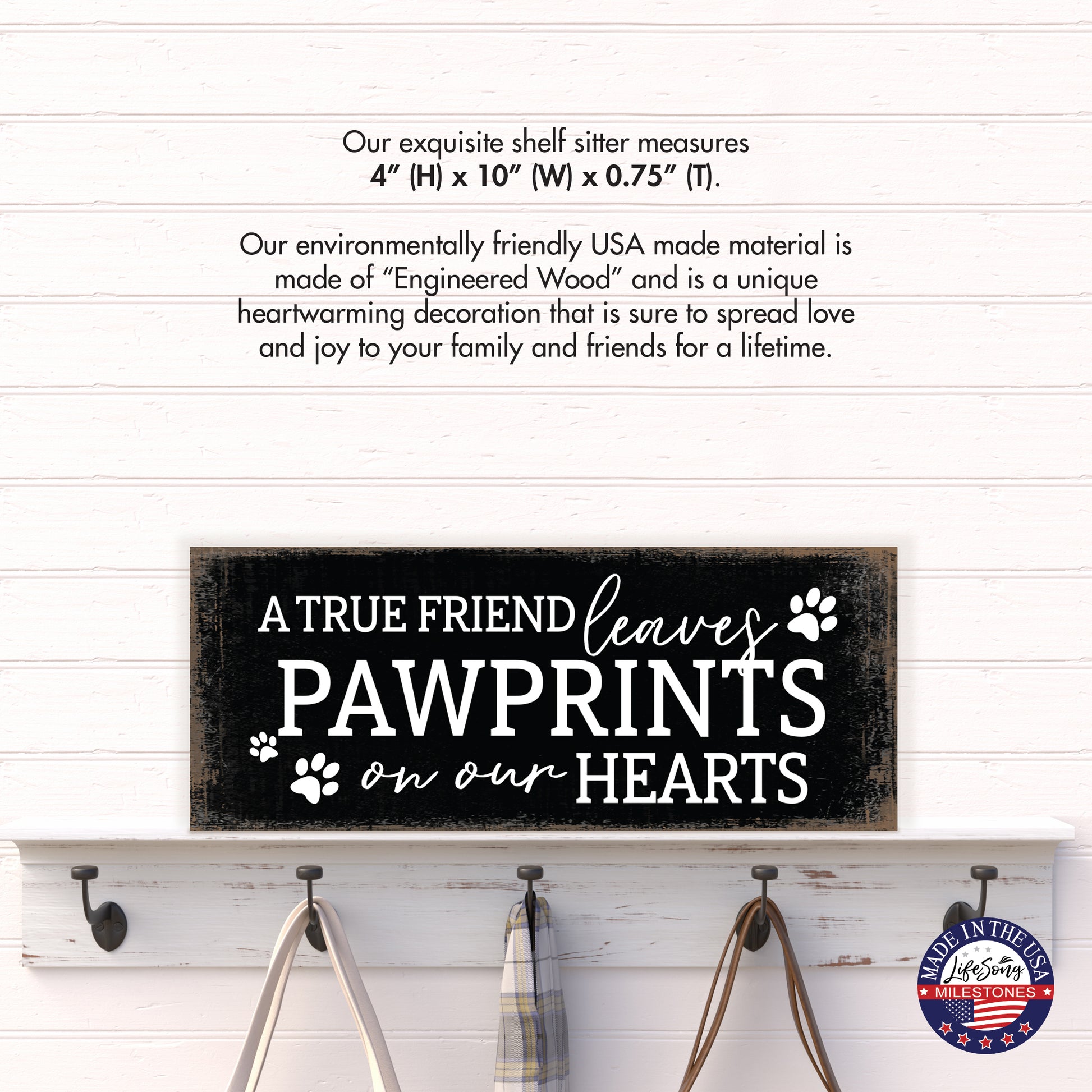 black pet memorial shelf and table decor