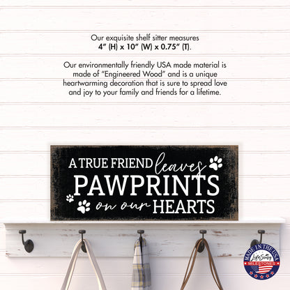 black pet memorial shelf and table decor