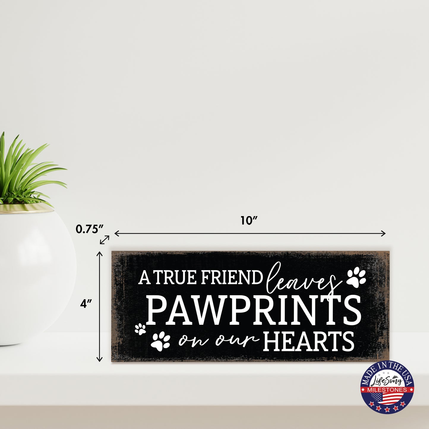 black pet memorial shelf and table decor