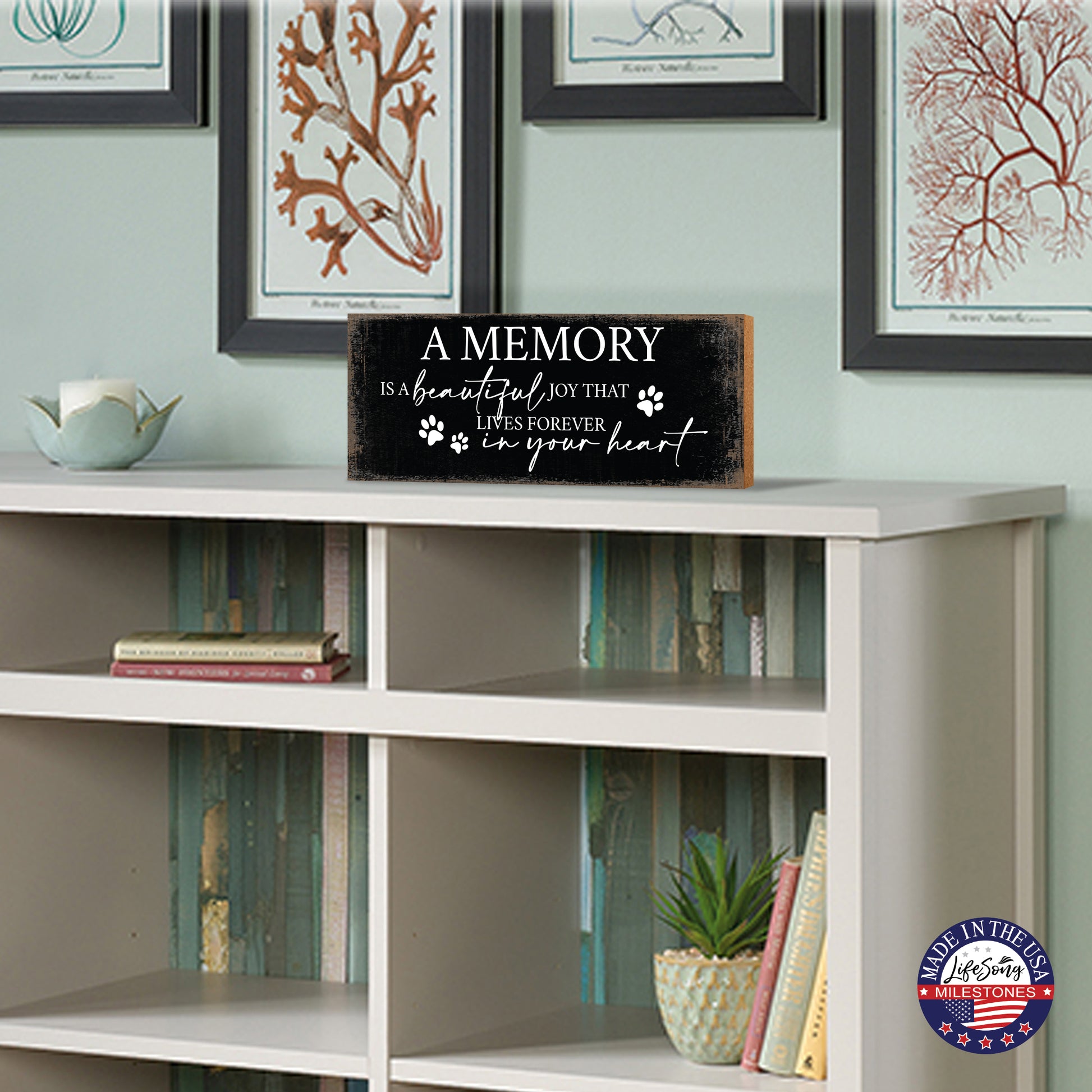 pet memorial plaques black table top and shelf sitter decor