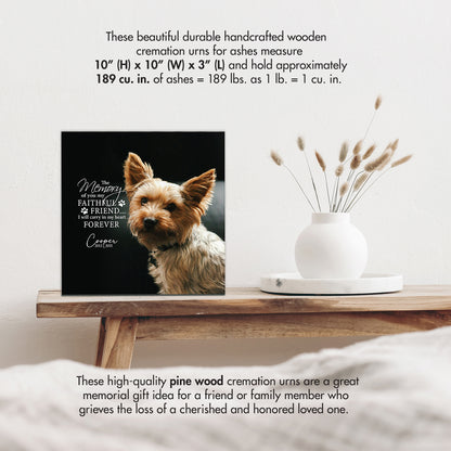 Personalized Wooden Cremation Urn Box for Pet Ashes