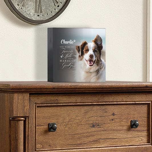 Wooden cremation shadow box urns for pet ashes