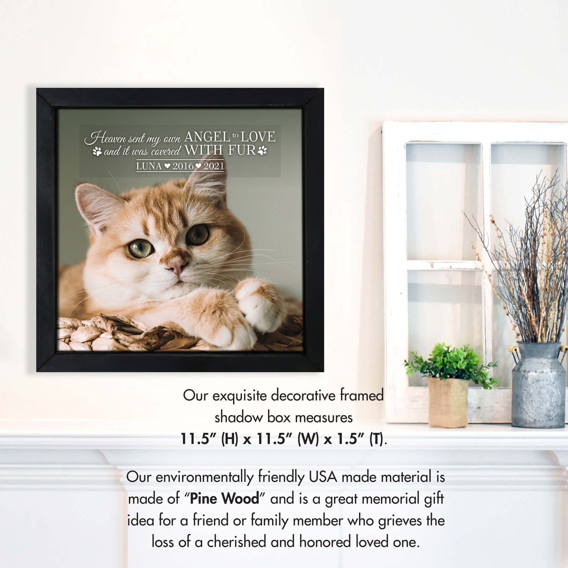 small square pet memorial wall decor ideas