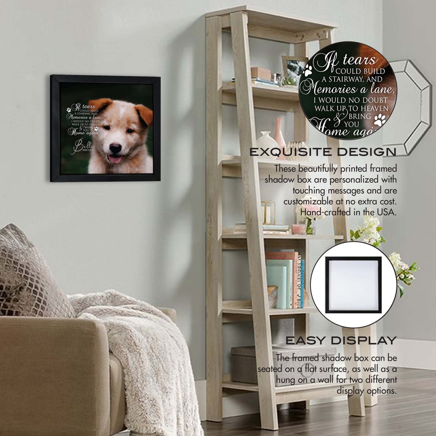 small square pet memorial wall art sign