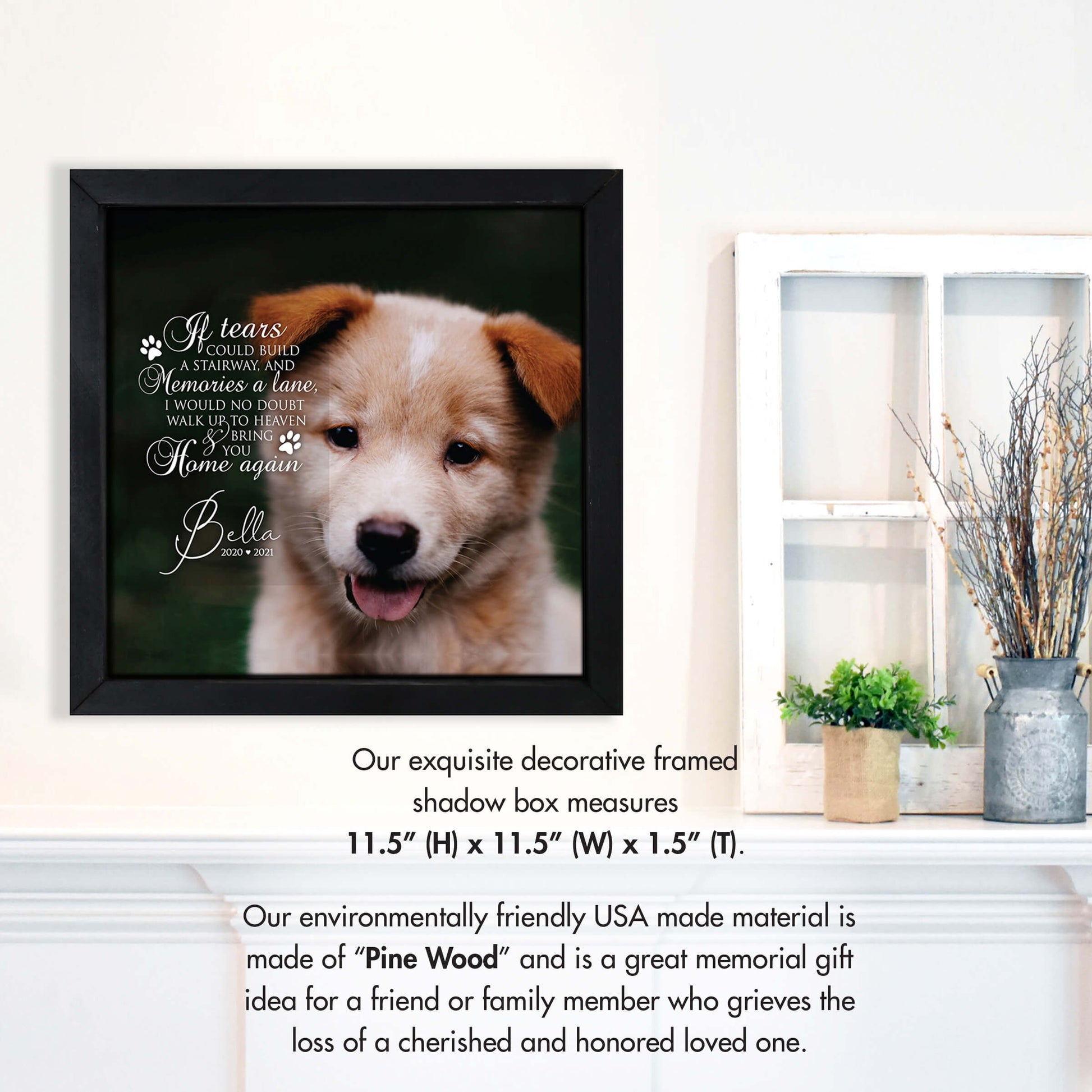 small square pet memorial wall art sign