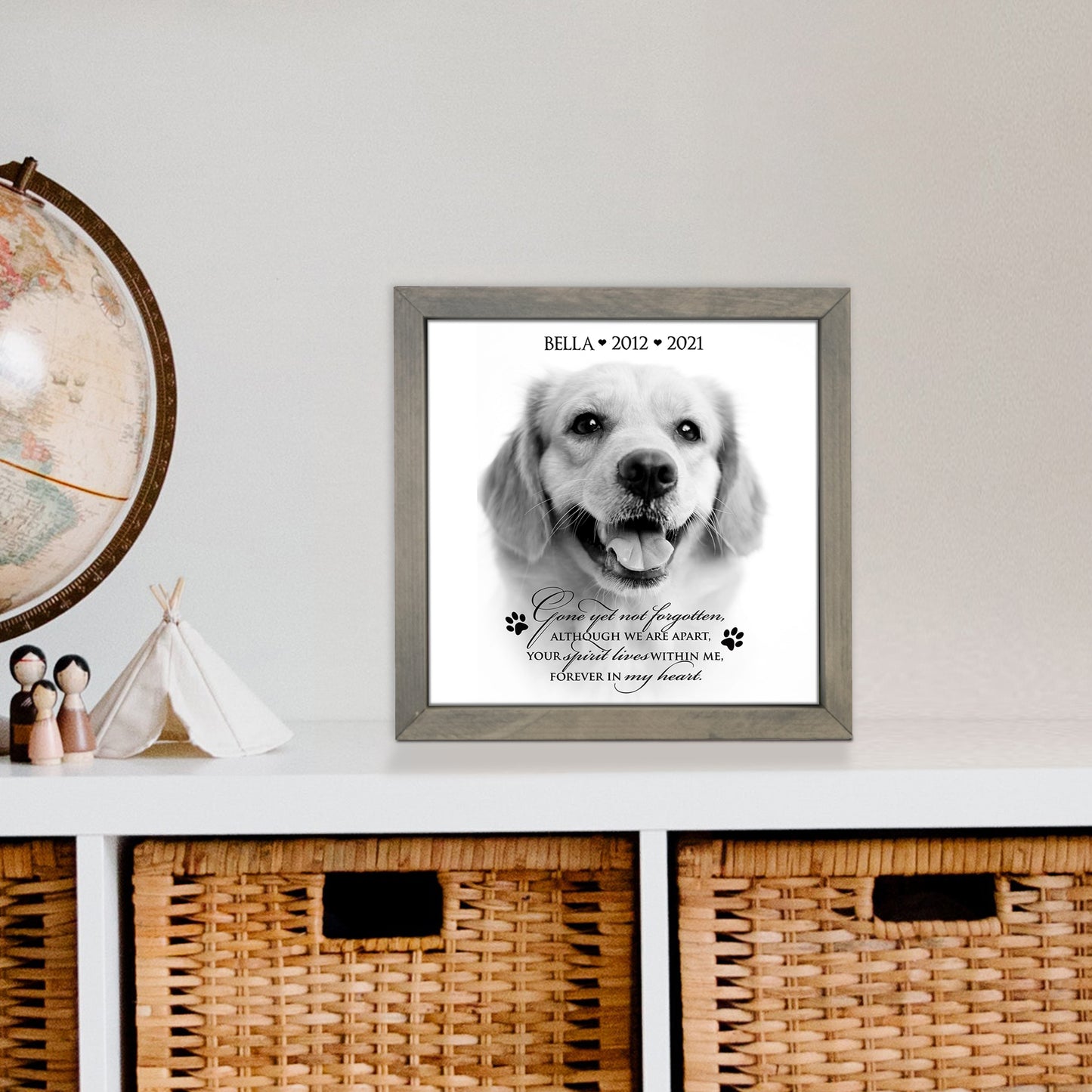 personalized pet framed art signs in loving memory of pet dog and cat