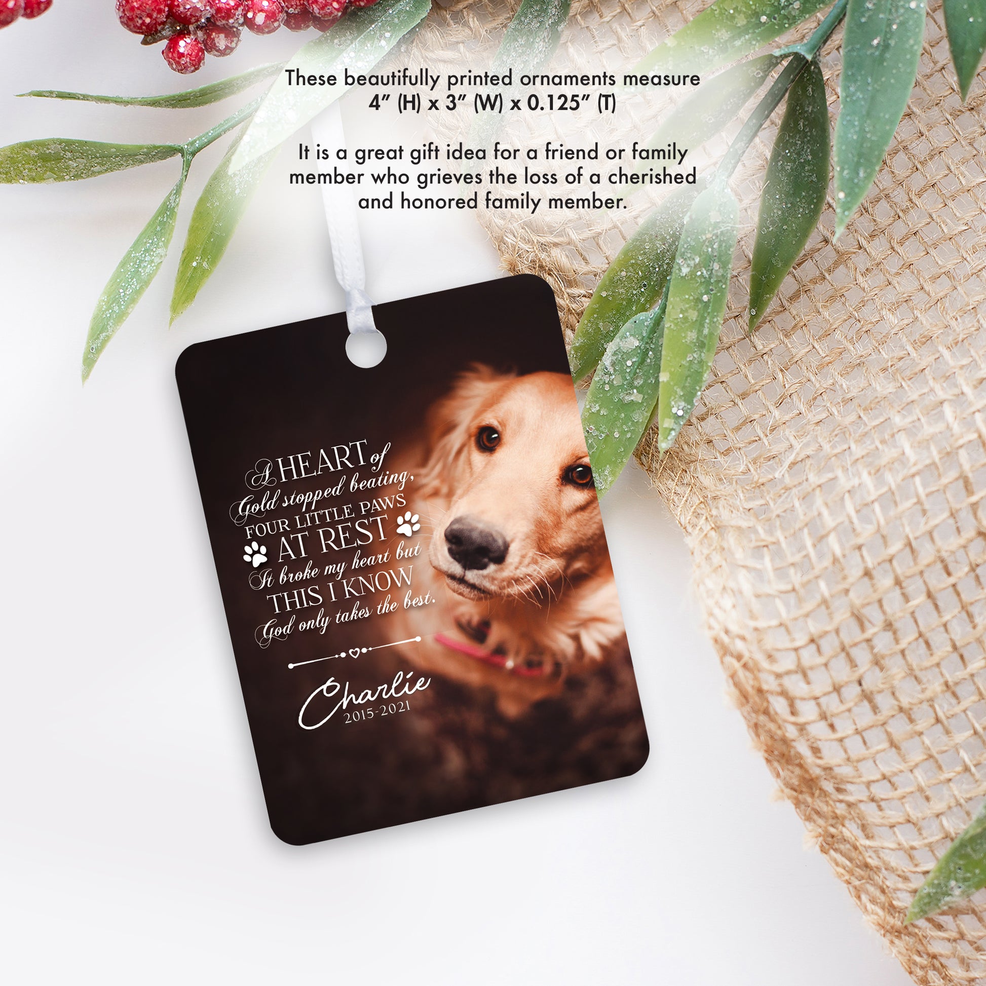 personalized ornaments with pets photo small memorial keepsake