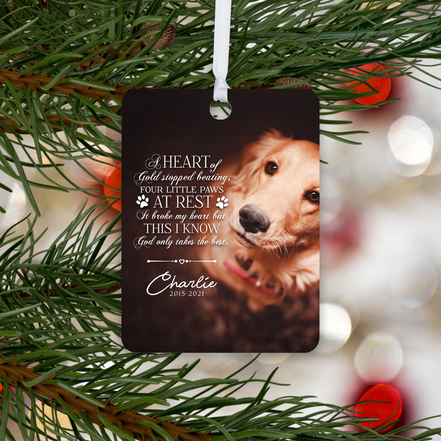 personalized ornaments with pets photo small memorial keepsake