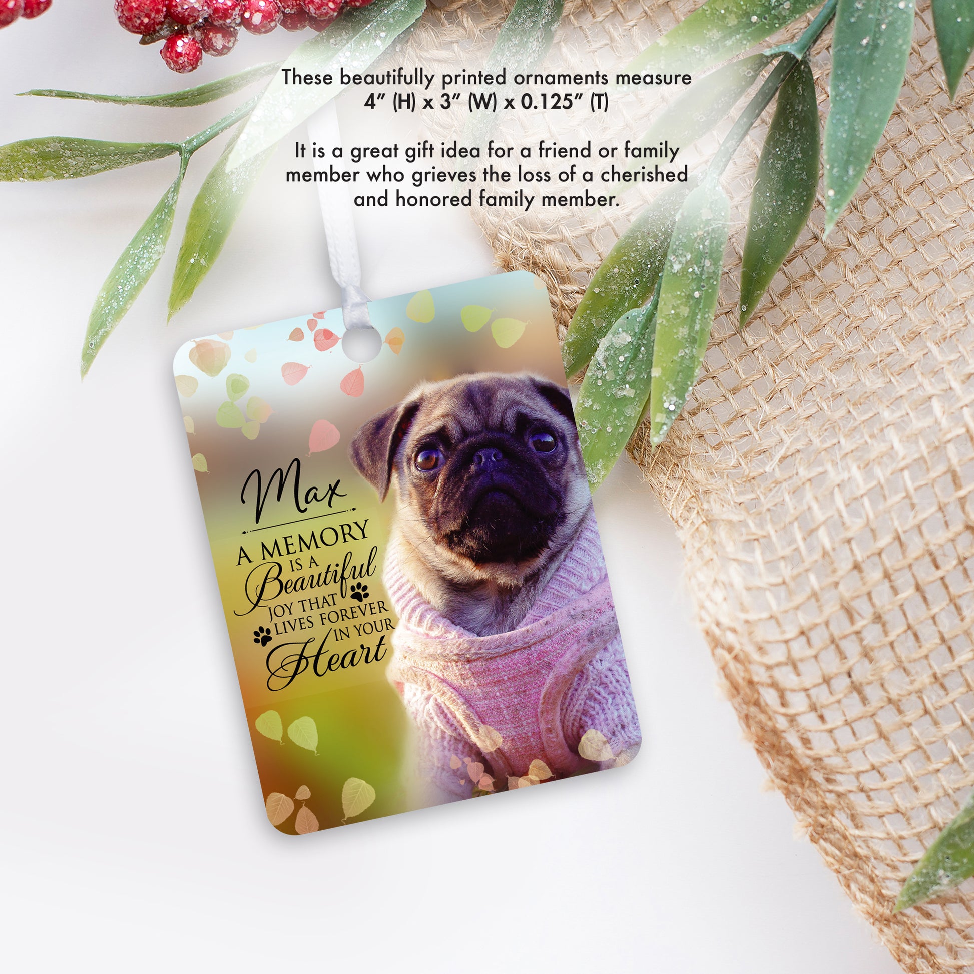 personalized ornaments with pets photo small memorial keepsake