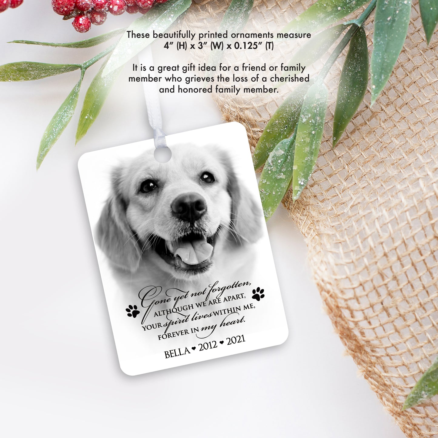 personalized ornaments with pets photo small memorial keepsake