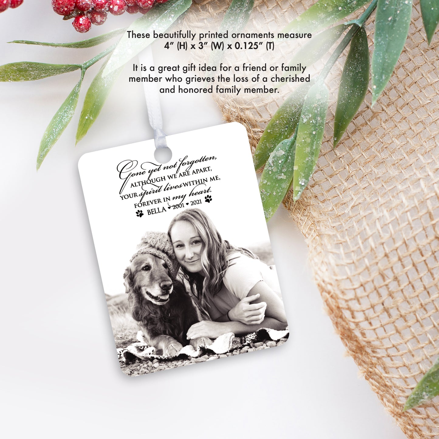 personalized ornaments with pets photo small memorial keepsake