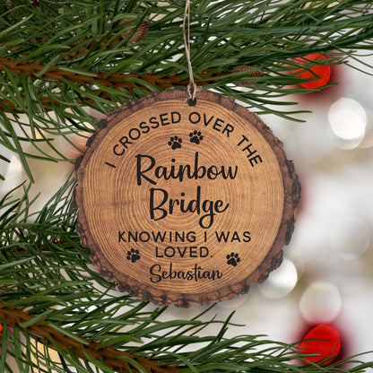 Personalized Rainbow Bridge Memorial Ornament| Loss of Pet Dog Cat Bereavement Keepsake